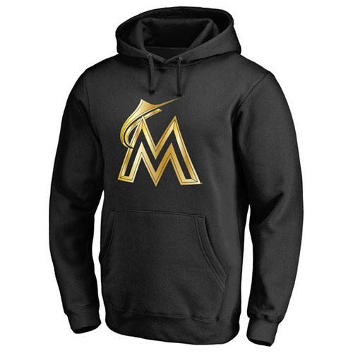 Miami Marlins Gold Collection Pullover Hoodie Black